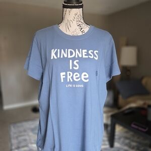 Life Is Good Blue 'Kindness Is Free' Short Sleeve Tee